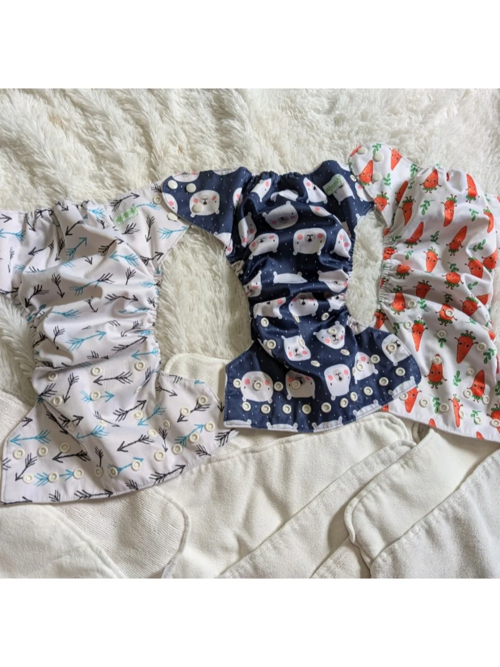 Wegreeco 3 Cloth Resuable Diaper Covers And 9 Baby Goal Diapers Inserts
